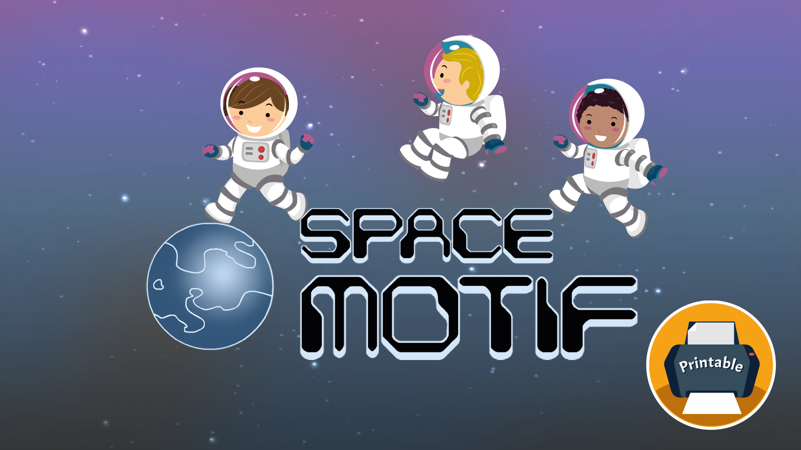 Free Printable Board Game for Preschoolers and Kindergarten | Space Motif